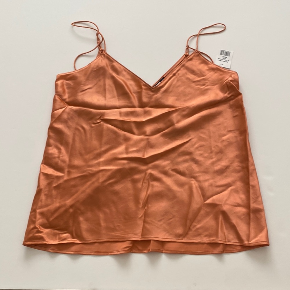 Paige, satin orange top
